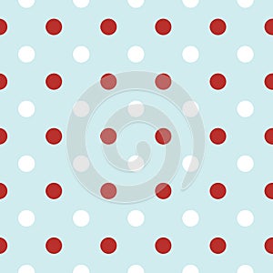 Christmas retro background with Polka Dots in red