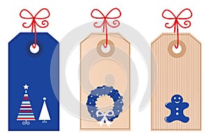 Christmas retro blank Tags