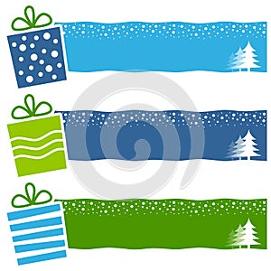 Christmas Retro Gifts Horizontal Banners