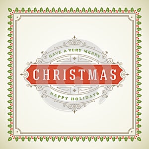 Christmas retro typographic and flourishes