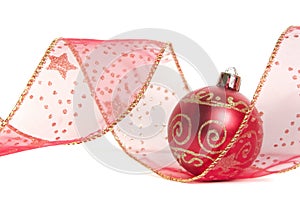 Christmas Ribbon and Bauble photo