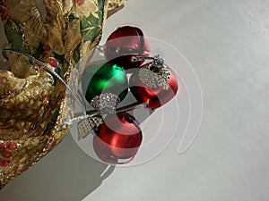 Christmas ribbon and jingle bells background