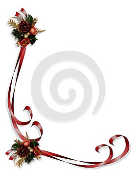 Christmas Ribbons Corner Design