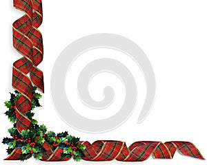 Christmas Ribbons Holly border