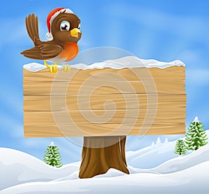 Christmas robin sign background