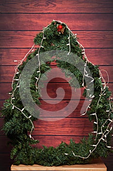 Christmas round tree frame