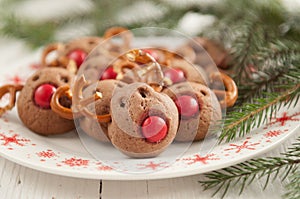 Christmas Rudolf Reindeer Cookies