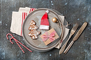 Christmas rustic table setting