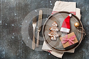 Christmas rustic table setting