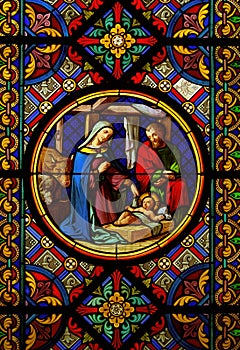 Christmas.Stained glas window