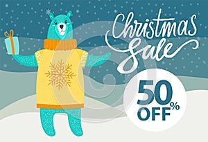 Christmas Sale -50 Off on Vector Illustration