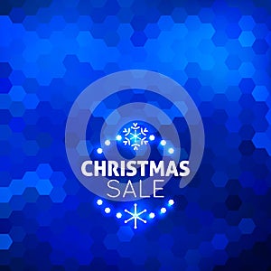 Christmas sale abstract blue background