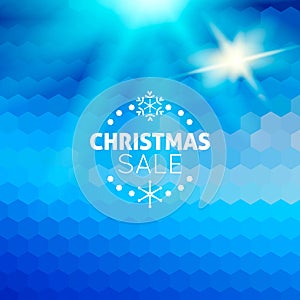 Christmas sale abstract blue background