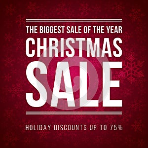 Christmas sale ad designed in a modern flat style