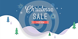 Christmas sale banner, background, design template