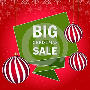 Christmas Sale banner.Big sale offer, banner template. Winter holidays discounts and sellout in stores and shops