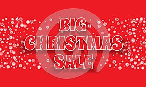 Christmas sale banner. Christmas sale phrase on red background