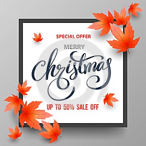 Christmas Sale banner with maples.