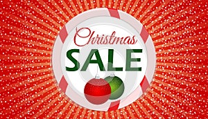 Christmas Sale Banner with Red Background