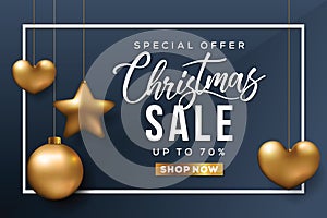 Christmas Sale Banner. Special offer card.