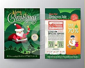 Christmas sale Brochure Flyer design Layout vector template