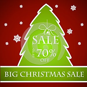 Christmas sale concept with tree