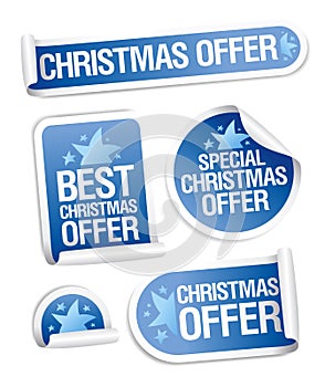 Christmas sale offer stickers set