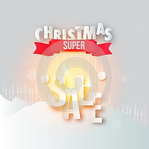 Christmas Sale Poster, Banner or Flyer design.