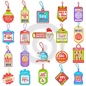 Christmas sale and promotion tag and dangler