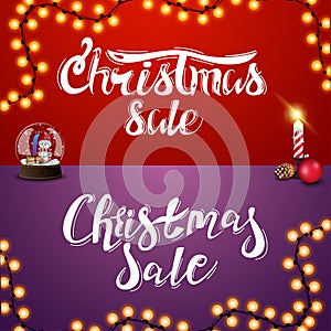 Christmas sale, set of handwritten letterings photo