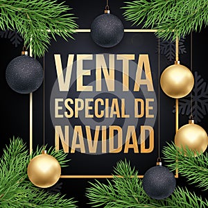 Christmas Sale Spanish Venta de Navidad discount promo poster photo