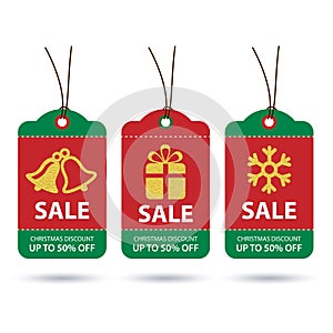 Christmas sale tags flat design