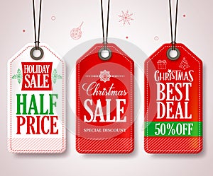 Christmas Sale Tags Set for Christmas Season Store Promotions