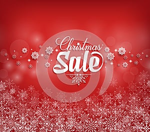 Christmas Sale Text Design with Snow Flakes