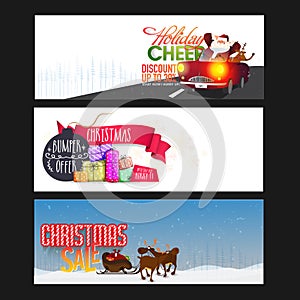 Christmas Sale web header or banner set.