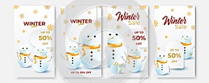 Christmas sale. Winter promotional labels cards advertising special offers season sales. Christmas promotion discount poster.