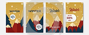 Christmas sale. Winter promotional labels cards advertising special offers season sales. Christmas promotion discount poster.