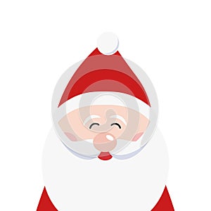 Christmas santa claus cute smile cartoon vector isolated white background