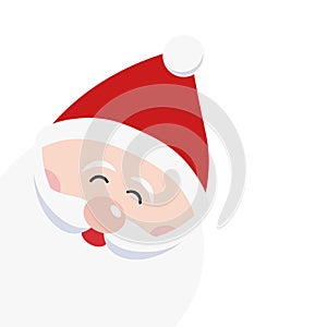 Christmas santa claus cute smile cartoon vector isolated white background