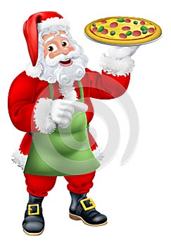Christmas Santa Claus Father Christmas Pizza Chef photo