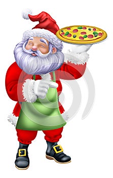 Christmas Santa Claus Father Christmas Pizza Chef photo