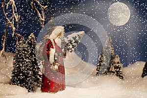 Christmas Santa Claus Full Moon photo