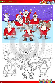 Christmas Santa Claus group coloring book