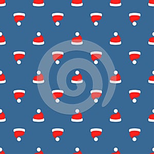 Christmas Santa Claus hat art seamless pattern