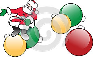 Christmas Santa Claus with tree ornaments