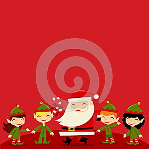 Christmas Santa Elves copy space Background