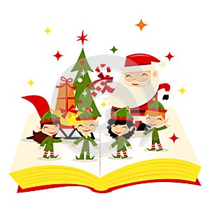 Christmas Santa Elves Story Book