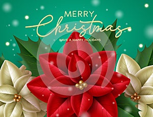 Christmas santa greeting vector design. Merry christmas text in red space with santa claus character and xmas gifts elements.