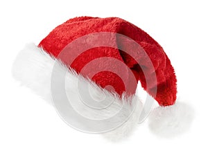 Christmas Santa hat isolated on white background with clipping path.