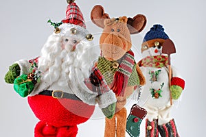 Christmas santa, reindeer, snowman